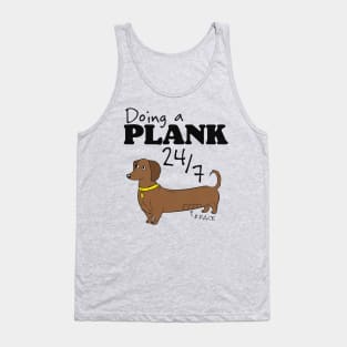 Doing a Plank 24/7 Dachshund Power Tank Top